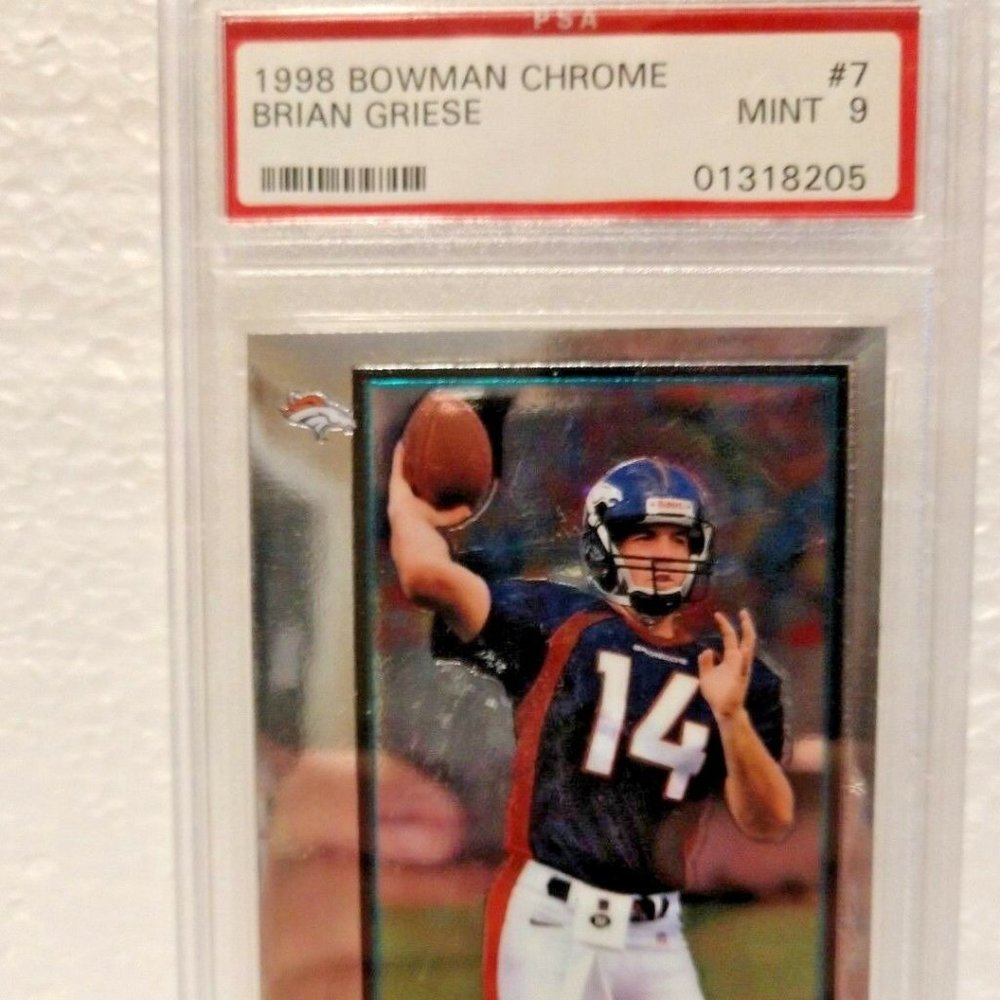 🏈1998 Bowman Chrome Brian Griese Card #7 Graded Mint 9